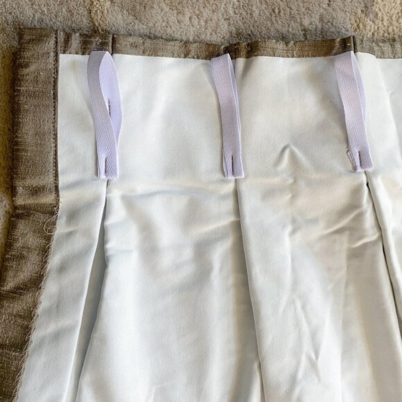 (Set of x2) FAAB - Custom 100% Persia Silk - 28” x 119” Gold Lined Drapes - Picture 6 of 11